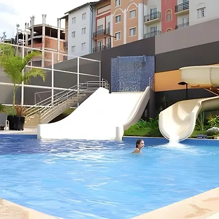 Apto Em Rio Quente Com Ampla Area De Lazer E Linda Vista Exterior photo